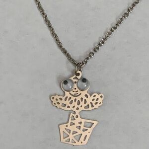 New vintage Jack in the box googly eyes Pendant necklace